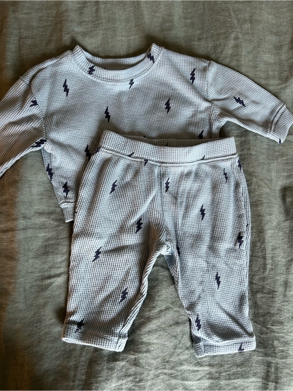 Cat & Jack Light Blue Waffle Knit Set